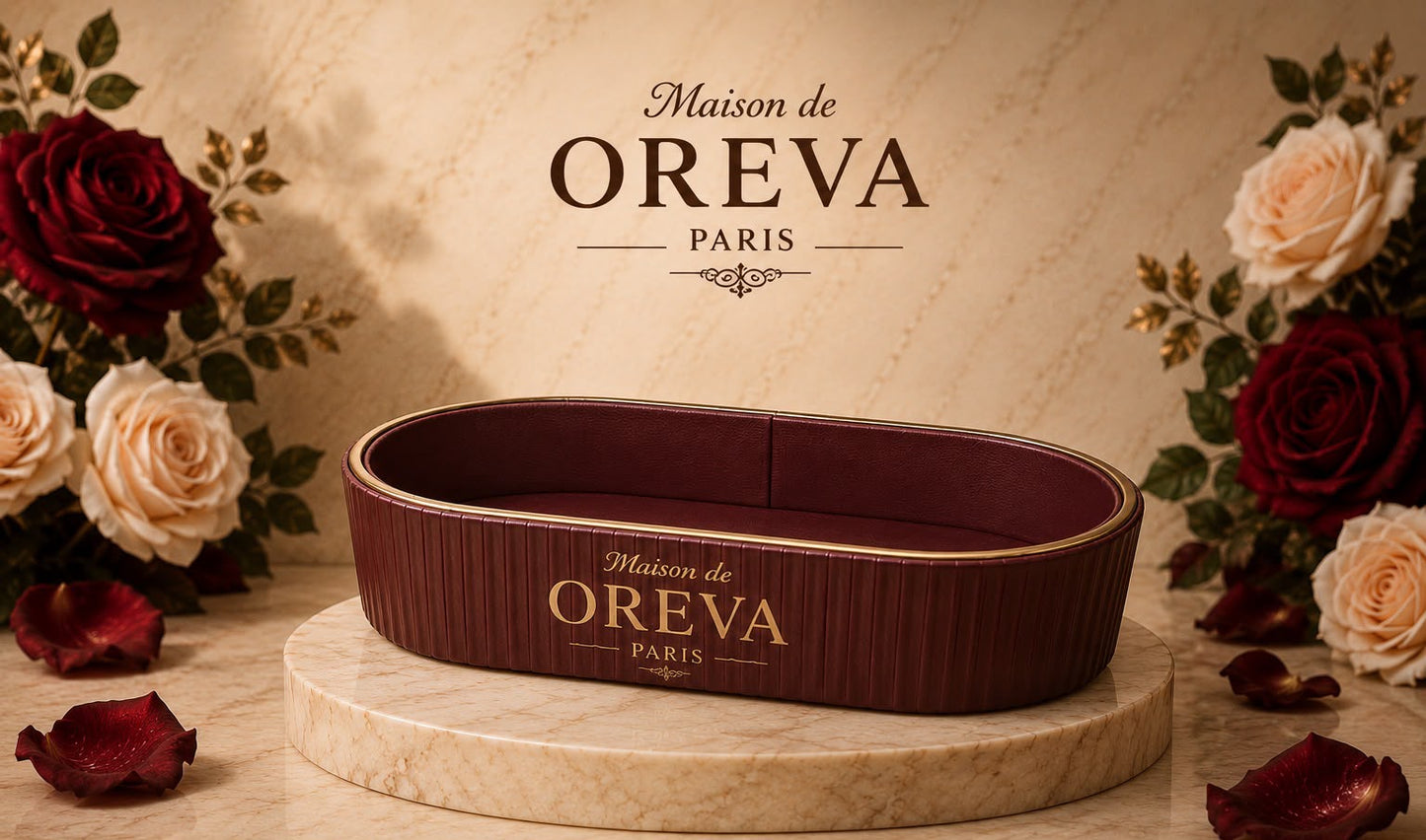 Bordo Dekoratif Organizer Tepsi – Maison de OREVA, Takı, Parfüm ve Kozmetik Tepsisi 29 × 16 cm