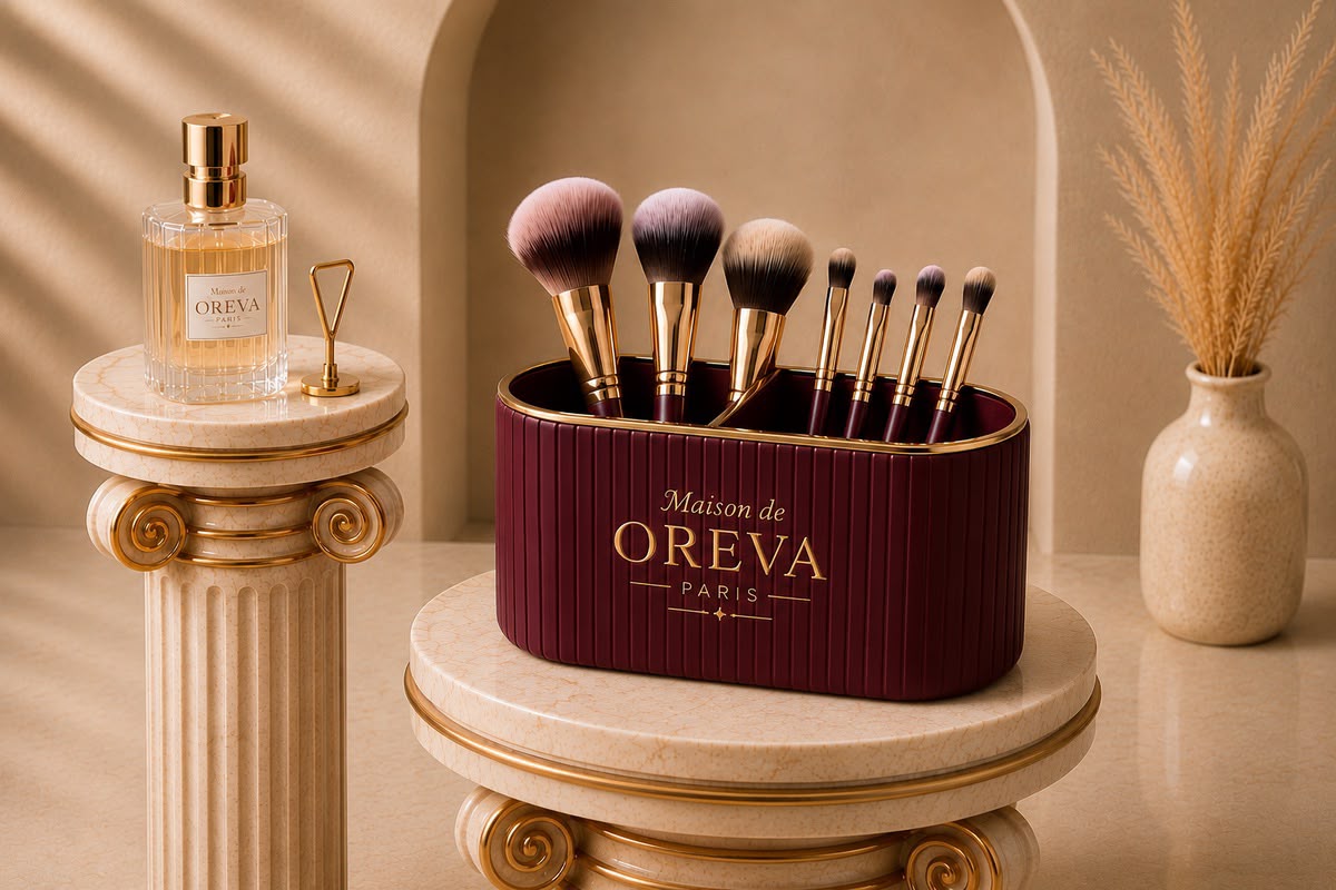 Bordo Makyaj Organizeri – Maison de OREVA Paris, Kozmetik ve Makyaj Fırçası Düzenleyici