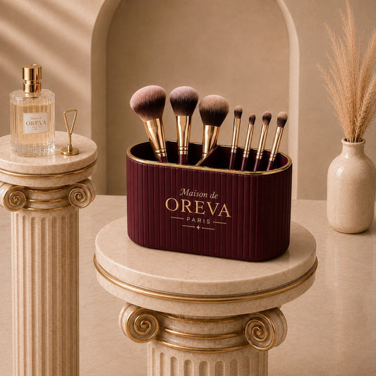 Bordo Makyaj Organizeri – Maison de OREVA Paris, Kozmetik ve Makyaj Fırçası Düzenleyici